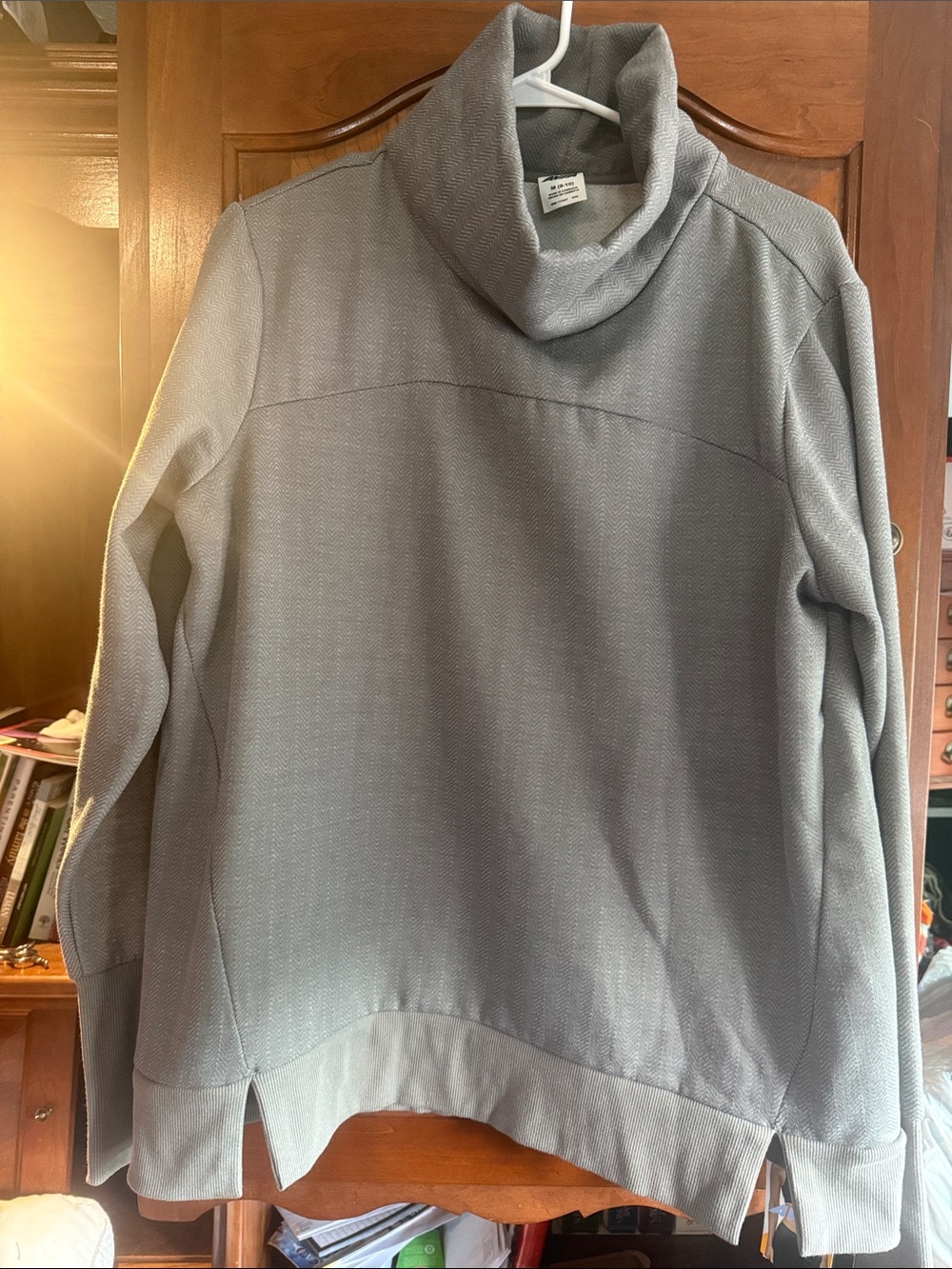 Women's Gray Turtleneck Pullover Sweatshirt